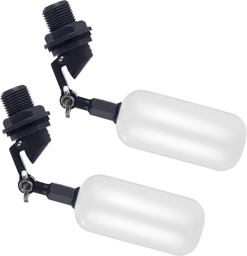 A.I.FORCE 2-Pack Adjustable Arm Float Ball Valve for Automatic Water Level Control in Livestock Water Troughs, Aquariums, Hydroponics, and Reservoirs, 1/2 Inch NPT Thread - Image 1